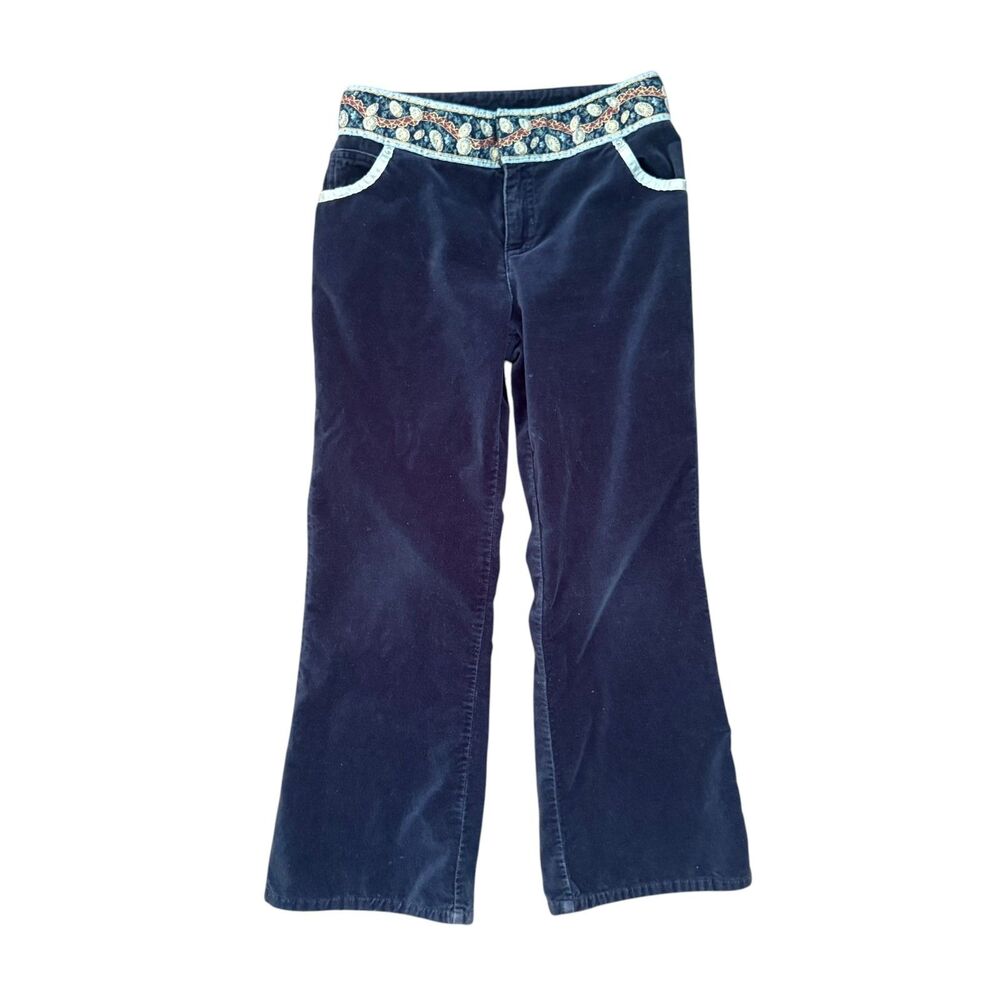 Mary Kate & Ashley Dark Navy Velvet Pants Size 8 100% Cotton VINTAGE